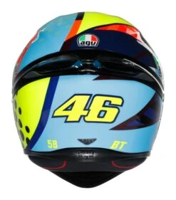 AGV K1 S Rossi Winter Test 2020 Helmet -RevZilla Shop agvk1 s rossi winter test2020 helmet black fluo yellow blue 3