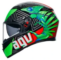 AGV K3 Kamaleon Helmet -RevZilla Shop agvk3 kamaleon helmet black red green 4