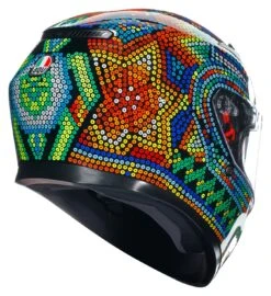 AGV K3 Rossi Winter Test 2018 Helmet -RevZilla Shop agvk3 rossi winter test2018 helmet blue green 2