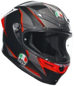 AGV K6 S Slashcut Helmet -RevZilla Shop agvk6 s slashcut helmet black grey red
