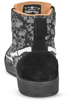 Cortech Slayer Skulls Shoes -RevZilla Shop cortech slayer canvas skulls shoes black white 2