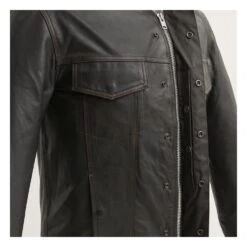 First Manufacturing Maduro Leather Riding Shirt -RevZilla Shop first manufacturing maduro leather shirt black 5