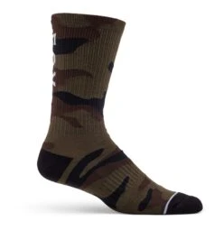 Fox Racing Fox Crew Socks -RevZilla Shop fox racing fox crew sock blk cam green camo