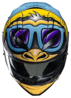 HJC F71 Monkey DJ Helmet 9 HJC F71 Monkey DJ Helmet -RevZilla Shop hjcf71 monkey dj helmet blue yellow 4