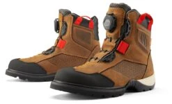 Icon Stormhawk WP Boots -RevZilla Shop icon stormhawk waterproof boots brown