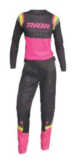 Thor Pulse Rev Women's Pants -RevZilla Shop thor pulse rev womens pants charcoal pink 3
